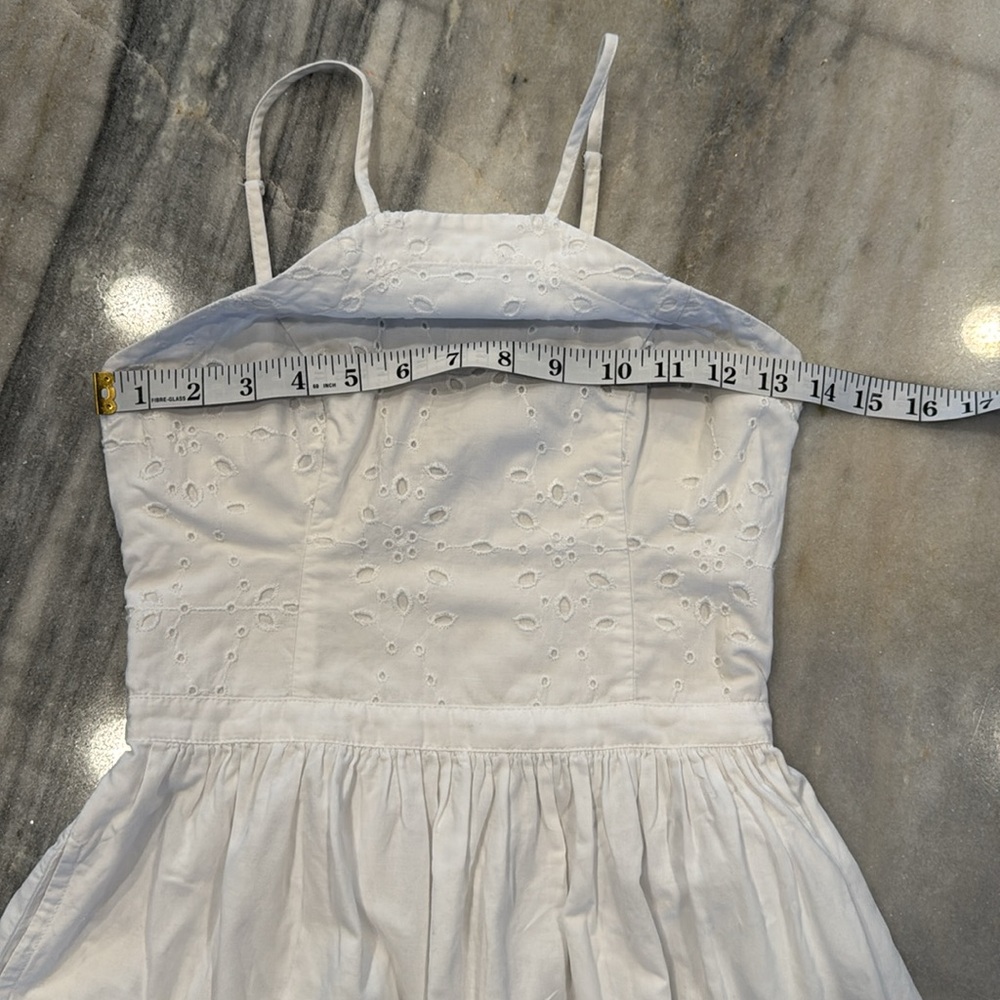 Abercrombie & fitch XS fit and flare halter mini dress cotton eyelet - Picture 2 of 16